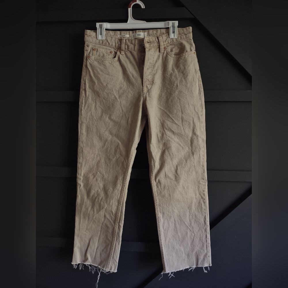 Mng Havana denim tan straight leg mom jeans